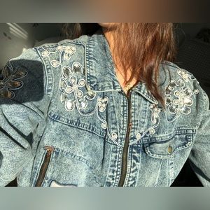 Vintage Shepherd Jewel Embellished Jean Jacket